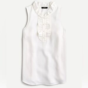 NEW J. Crew soft baby pink Ruffle Front Blouse size 6 100% cotton. U BIN